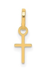 outstanding tiny yellow gold cross baby charm